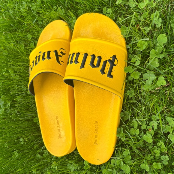 ❤️ Palm Angels yellow pool slides - men size 11 ❤️ - Picture 3 of 4